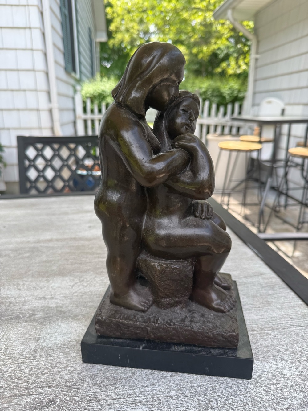 Bronze-Finish Embrace Sculpture - Home Art Accent
